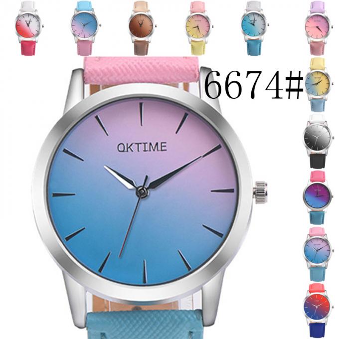 Wj-7782 ρολόι χεριών καρπών δέρματος μόδας για το δώρο γυναικών