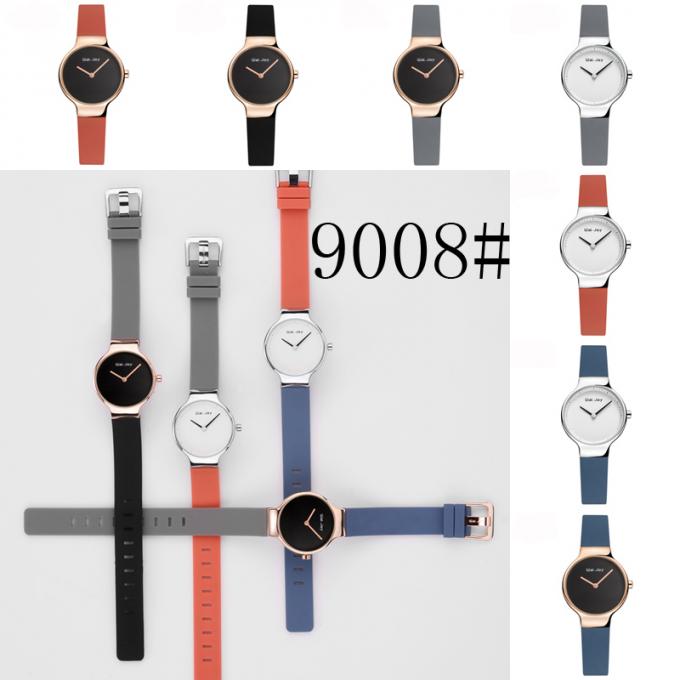 Wj-8392 νέο ρολόι γυναικείου δέρματος περίπτωσης κραμάτων μόδας