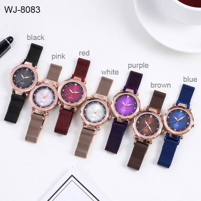 Wj-8464 καλής ποιότητας μπλε κραμάτων περίπτωσης ρολόι κραμάτων καρπών φτηνό για τις γυναίκες